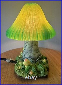 Vintage Green Coral Mushroom Lamp Adam's Apple Mystical Creations Rare Blacklite