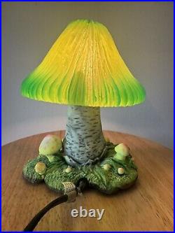 Vintage Green Coral Mushroom Lamp Adam's Apple Mystical Creations Rare Blacklite