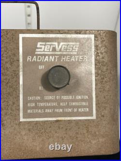 Vintage Servess HR-10 1320 Watt Radiant Portable Space Heater USA 60s