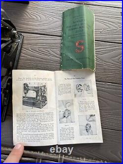 Vintage Singer Portable Electric Sewing Machine 221-1 with Instructions Cabinet