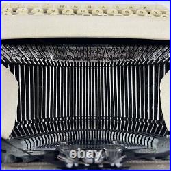 Vintage Smith Corona 5te Electric Portable White Typewriter Cursive Script 1959