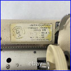 Vintage Smith Corona 5te Electric Portable White Typewriter Cursive Script 1959
