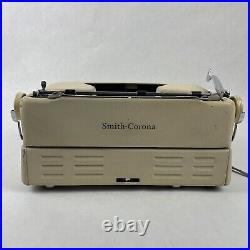 Vintage Smith Corona 5te Electric Portable White Typewriter Cursive Script 1959