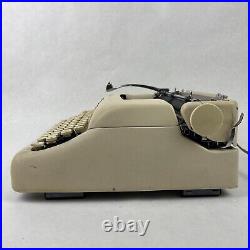 Vintage Smith Corona 5te Electric Portable White Typewriter Cursive Script 1959