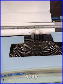 Vintage Smith-Corona Coronet SUPER 12 Electric Typewriter withCase Blue