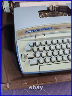 Vintage Smith-Corona Coronet SUPER 12 Electric Typewriter withCase Blue