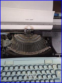 Vintage Smith-Corona Coronet SUPER 12 Electric Typewriter withCase Blue