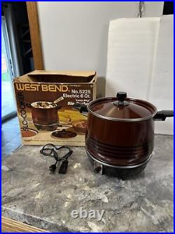 Vintage West Bend Lazy Day 6 Qt. Slow Cooker Scandia Bean Pot 5225 USA In BOX