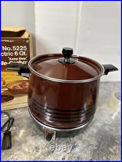 Vintage West Bend Lazy Day 6 Qt. Slow Cooker Scandia Bean Pot 5225 USA In BOX