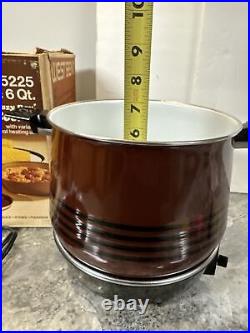 Vintage West Bend Lazy Day 6 Qt. Slow Cooker Scandia Bean Pot 5225 USA In BOX