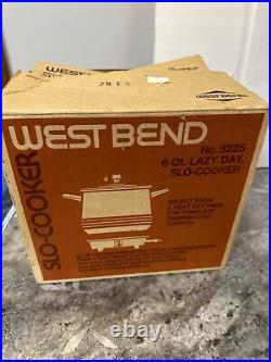 Vintage West Bend Lazy Day 6 Qt. Slow Cooker Scandia Bean Pot 5225 USA In BOX