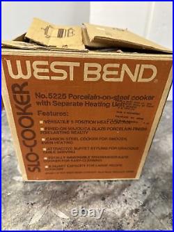 Vintage West Bend Lazy Day 6 Qt. Slow Cooker Scandia Bean Pot 5225 USA In BOX