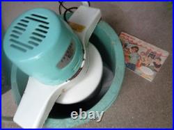 Vtg Proctor Silex Electric Ice Cream Freezer Maker TEAL BLUE WOOD BUCKET Works