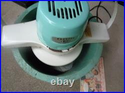 Vtg Proctor Silex Electric Ice Cream Freezer Maker TEAL BLUE WOOD BUCKET Works