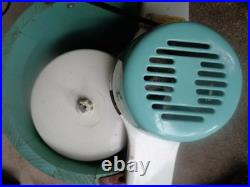 Vtg Proctor Silex Electric Ice Cream Freezer Maker TEAL BLUE WOOD BUCKET Works