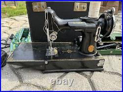 Vtg Singer 221-1 Portable Electric Sewing Machine 1935 School Bell READ AD887069