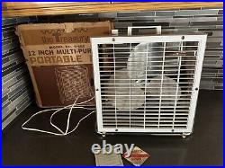 Vtg The Treasury Portable Electric Metal Fan S-122 Speed 2 In Original Box Stand