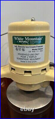 White Mountain Vintage 4 Qt Quart Electric Ice Cream Freezer Maker Model F69204